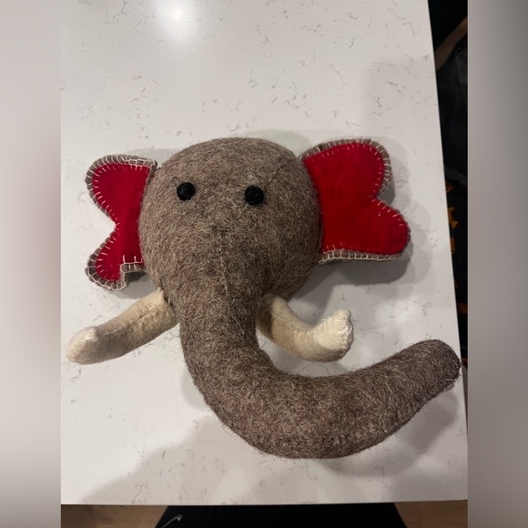 Boiled Wool Elephant Head Taxidermy Style Large Grey - Picture 1 of 6